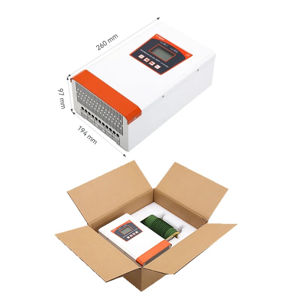 Imagem -05 - Vento Solar Híbrido Controlador Carga Dupla Mppt Regulador Automático Uso Doméstico Gerador de Turbina de Vento 6kw 12v 24v 48v 6000w
