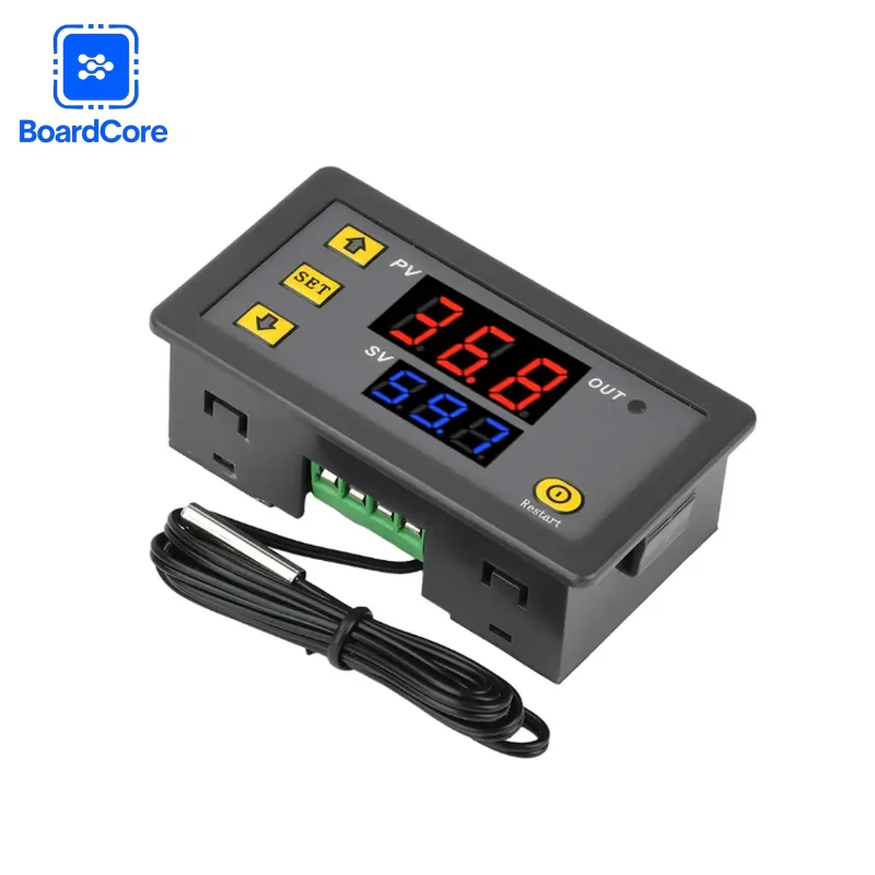 W3230 Digital Thermostat Module 12V/24V/220V 20A LED Display Temperature Controller Board with Heating/Cooling & Sensor