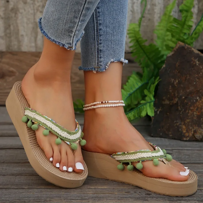 

Ladies Shoes Platform Flip Flops Fashion Flip Flops Beach Slippers Bohemian Sandals Women Slippers Warm