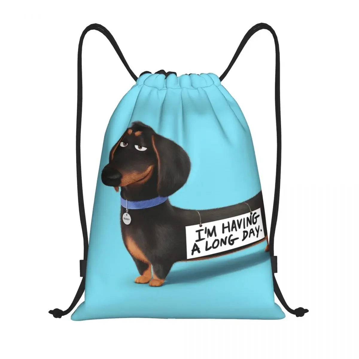 

Custom Dachshund Dog Drawstring Bag Women Men Foldable Sports Gym Sackpack Sausage Wiener Badger Training Storage Backpacks