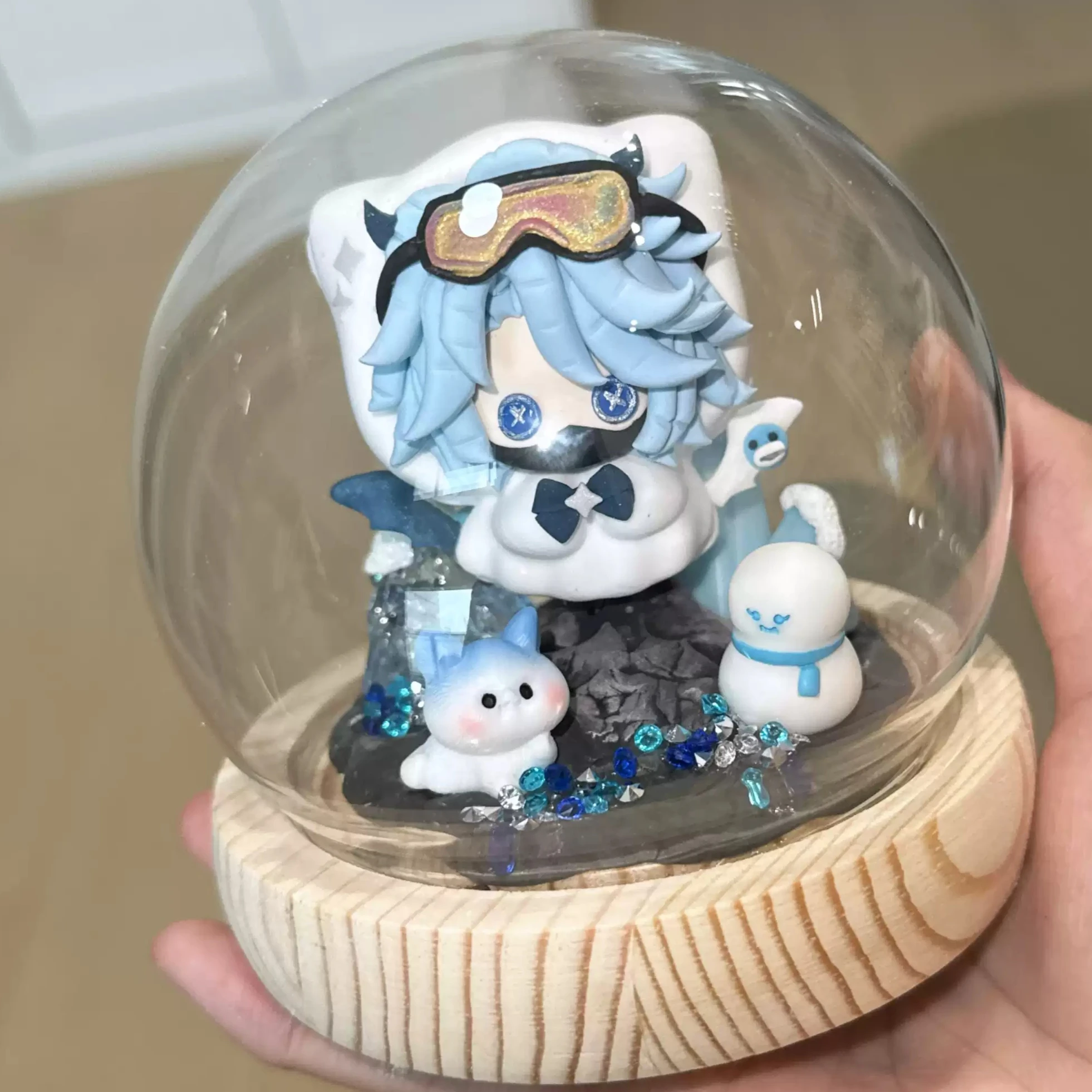 Identity V Embalmer Aesop Carl Cosplay Anime Q Version Clay Garage Kits Luminous Crystal Ball Desktop Ornament Game Gifts Kawaii
