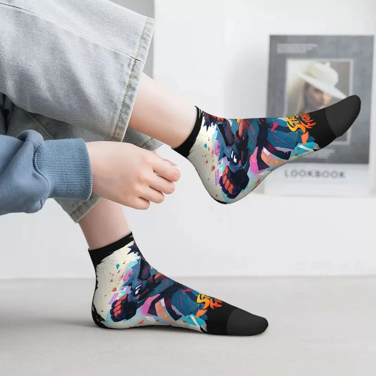 

Носки Super Street Fighter с разрушенными портретами, чулки высокого качества в стиле Харадзюку, всесезонные носки, аксессуары для мужчин и женщин