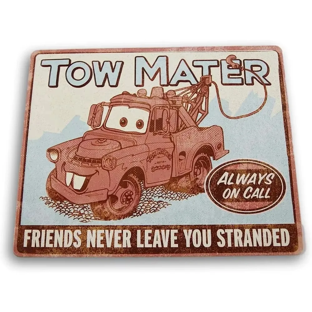 Cars Tow Mater Nostalgic Vintage Sign |Classic Car Decor for Garage&BarArt for Club Walls & Man Cave Decor,Pixar-Inspired