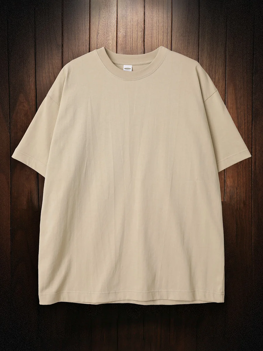 10.58oz 300Grams Heavy Weight Cotton Oversized Loose Solid Color Drop Shoulder Short Sleeve T-shirt Men Summer