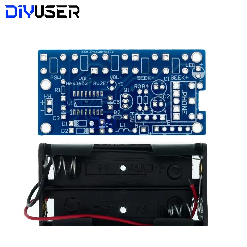 DIYUSER DIY Electronic Kits Wireless Stereo FM Radio Receiver Module PCB 76MHz-108MHz DC 1.8V-3.6V