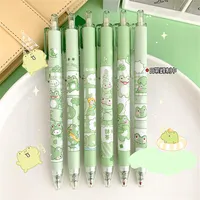 6 Pcs Cute Frog Gel Pens Kawaii Stationery Ballpoint Pen Ballpen Students Gifts Pen Fashion School Office Writing Supplies