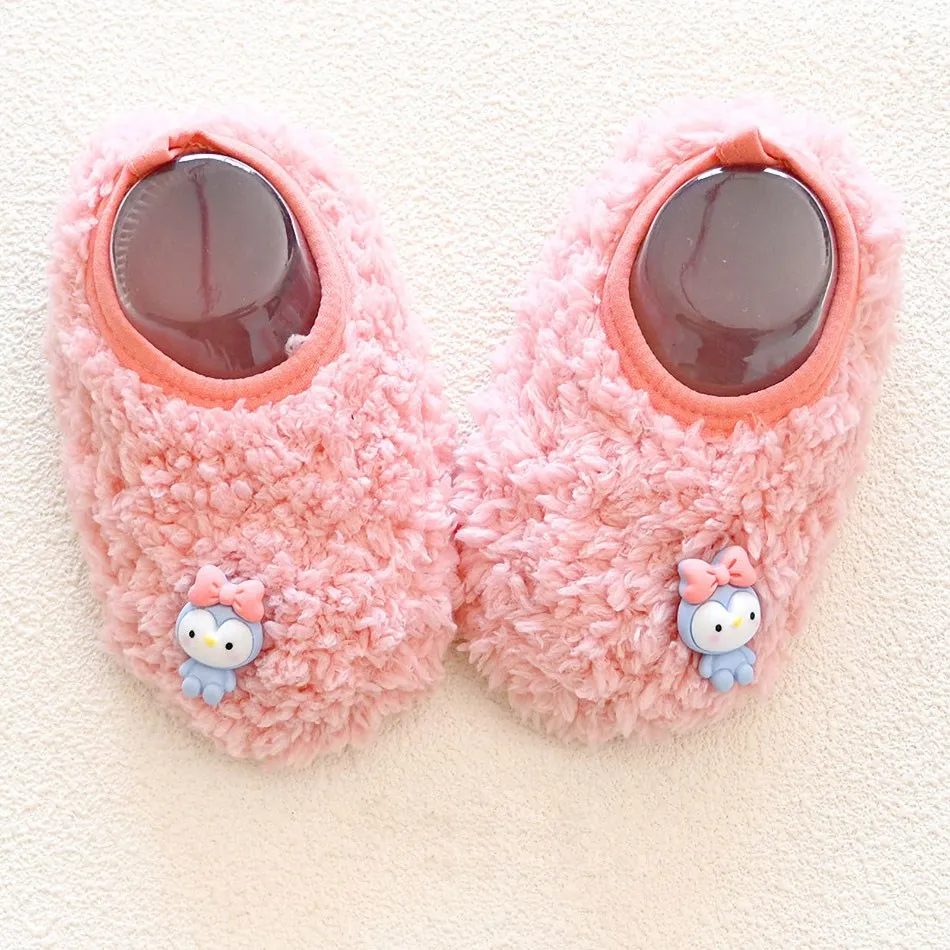 Baby Boy Girl Cute Cattoon Shoes Newborn First Walkers Baby Shoes Kids Soft Sole Shoes Toddler Fleece Keep Warm Prewalker Shoes