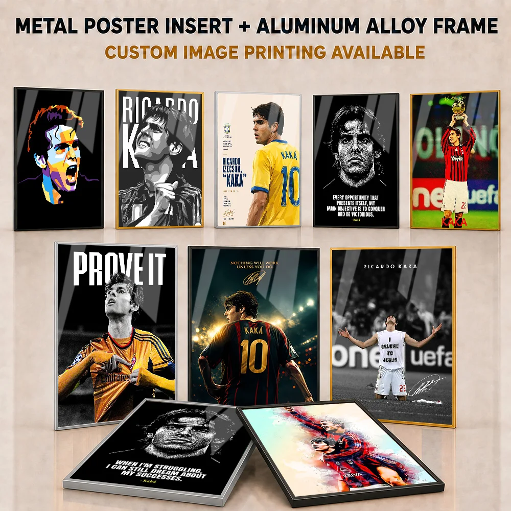 Kaká Framed Metal Poster Personalized Detailed Football Champion Portrait Wall Art Ideal For Bedroom And Jersey Collector Gift