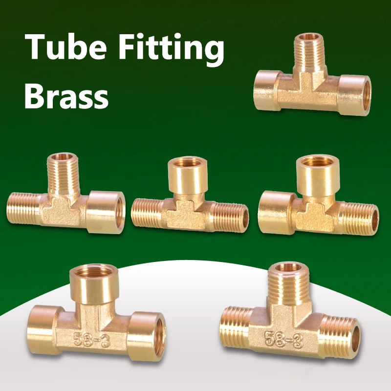 

1/8 "1/4" 3/8 "латунные фитинги для труб BSP тройник медные фитинги для воды, масла, газа, адаптера, соединительная муфта, внутренняя резьба