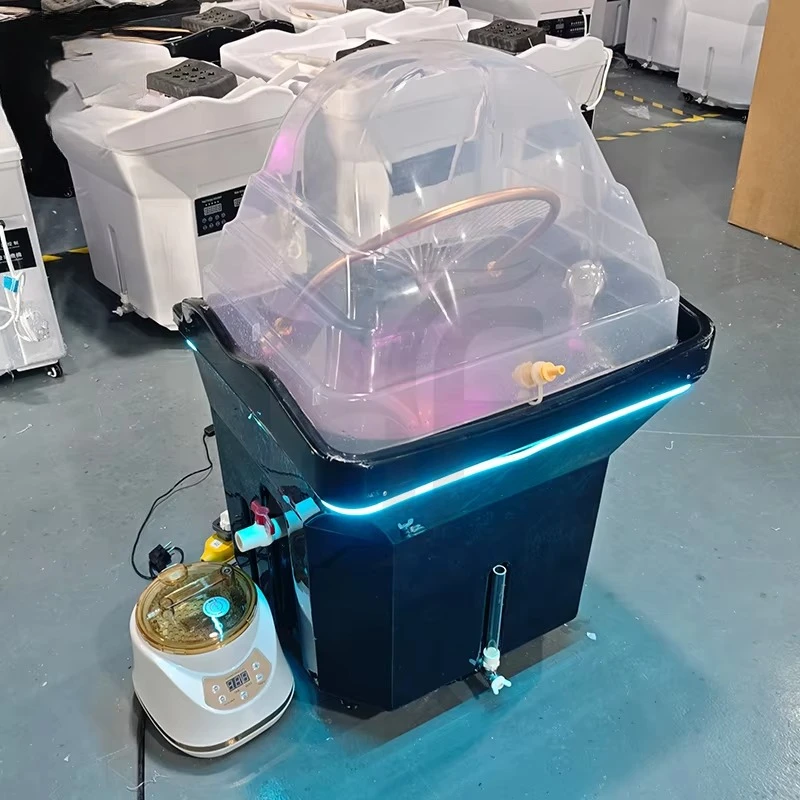 In Stock Portable Japanese Head Spa Sink Water Therapy Thai Massage Shampoo Chair with Steam Hair Washing Basin No Plumbing