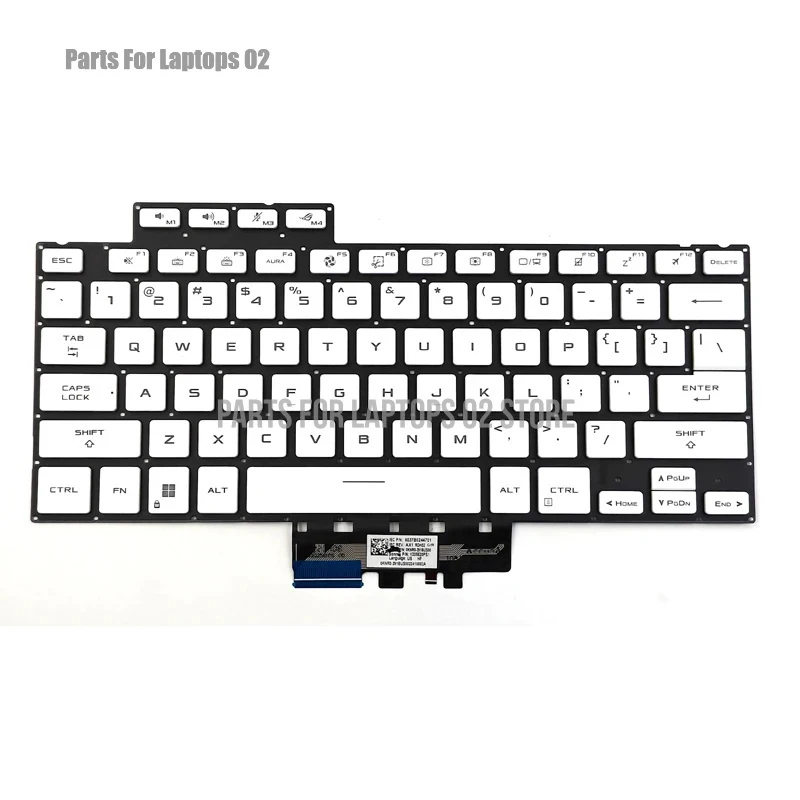 PP Laptop Keyboard US White With Backlit New For ASUS ROG Zephyrus G14 GA402R GA402RJ GA402RK GA402RU GA402X GA402XV