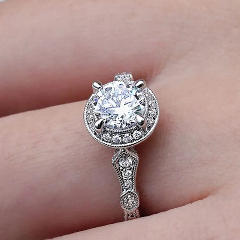 Trendy Bride Design, Attending Banquet, Simple Luxury, Classic Accessories, Elegant Zircon Ring, French Romance