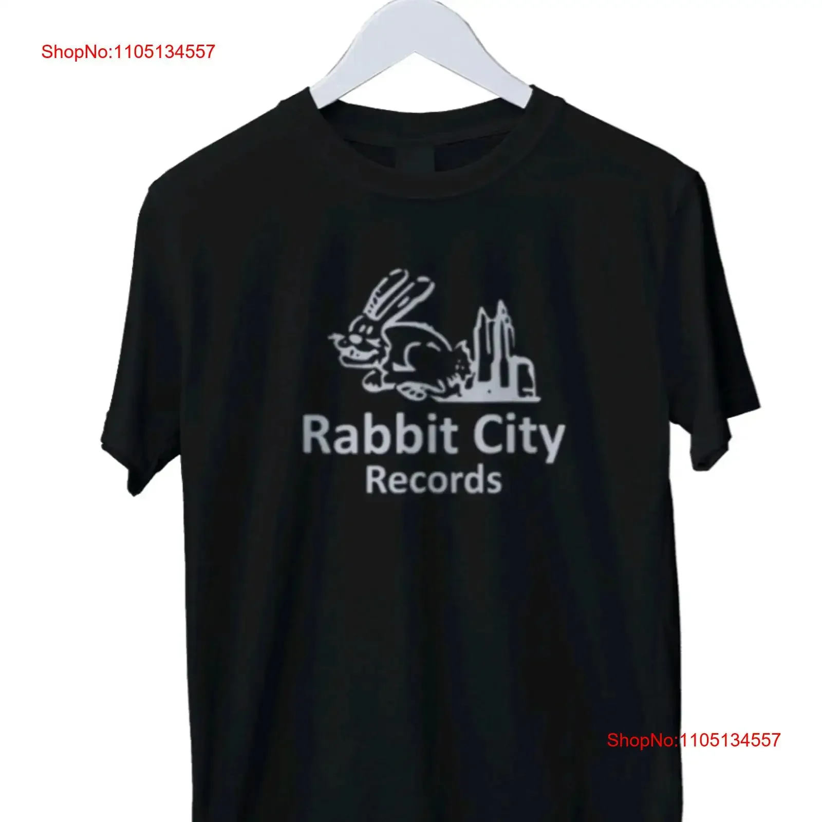 تي شيرت رجالي مطبوع عليه أرنب سيتي ريكوردز S M L XL 2 3 4 عتيق مغسول غير رسمي قليلاً للارتداء اليومي للجنسين ناعم