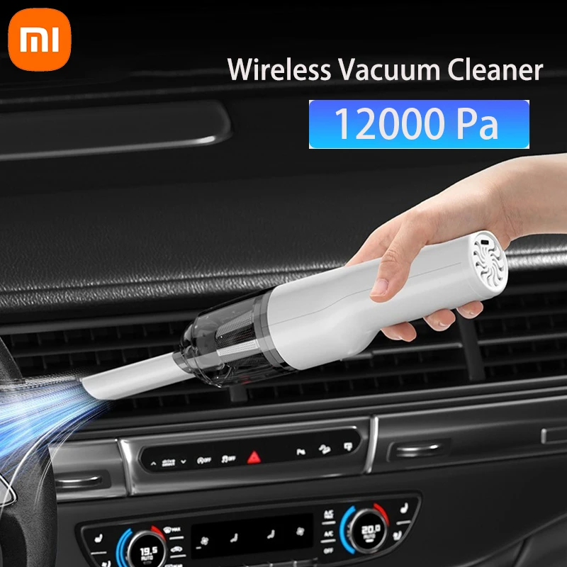 XIAOMI Wireless Car Vacuum Cleaner Portable Handheld Vacuum Cleaner for Home Car Dual Use USB Charging 12000Pa Dust Catcher