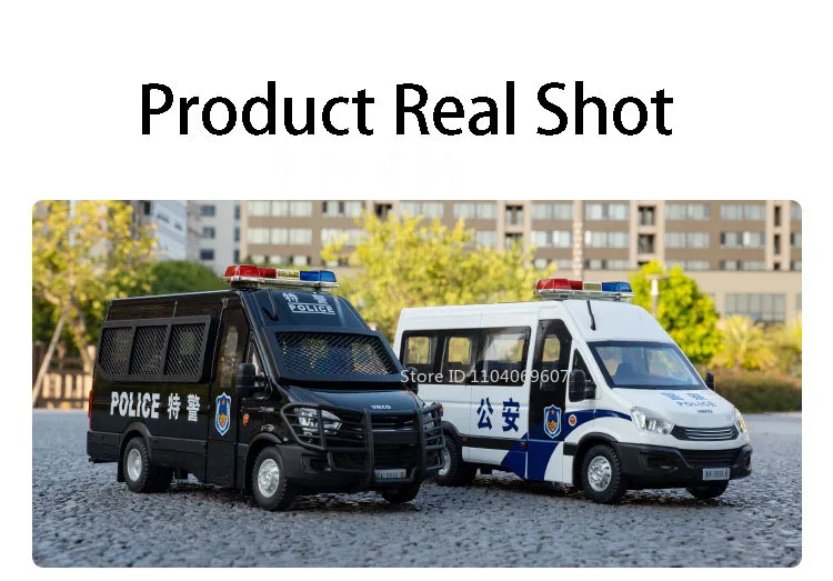 Maßstab 1:24 H2 Polizeiauto Spielzeug Miniaturmodelle Legierung Druckguss Türen geöffnet zurückziehen Sound Licht SWAT Fahrzeug Geschenke für Jungen – Detail 14