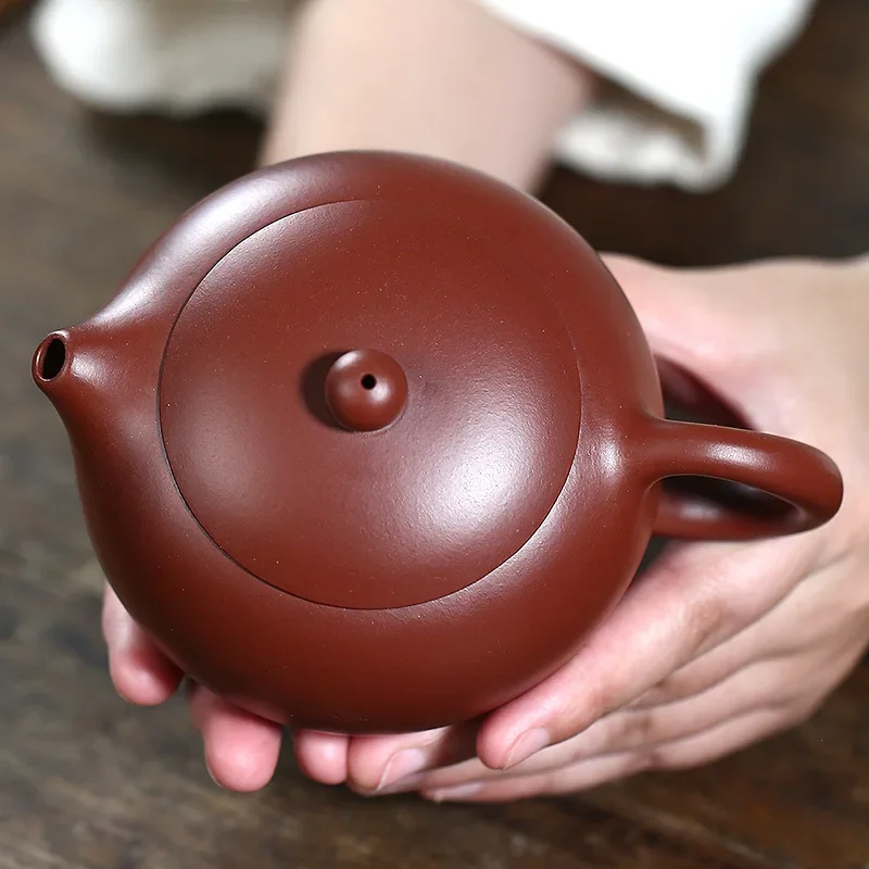 250ml Yixing Handmade Purple Clay Teapots Xishi Tea Pot Ball Hole Filter Kettle Authentic Chinese Zisha Teaware Dahongpao