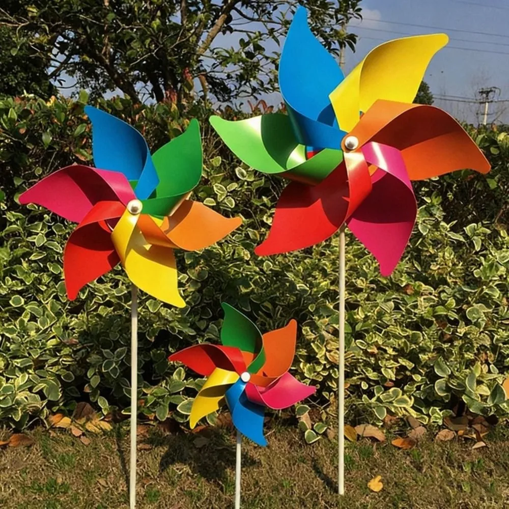 2 قطعة 30 سنتيمتر ستة أوراق الدولاب طاحونة الملونة مهرجان هدية الرياح سبينر البلاستيكية في الهواء الطلق لعب الأطفال طاحونة الرياح