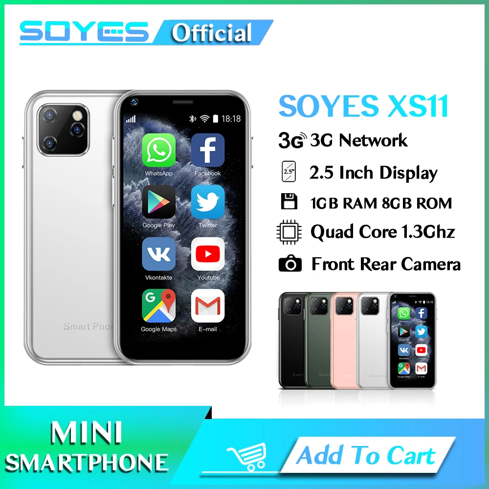 soyes mini smartphone com camera de desbloqueio celular android quad core dual sim wifi pequeno google play store 7s xs11 25 pol 01