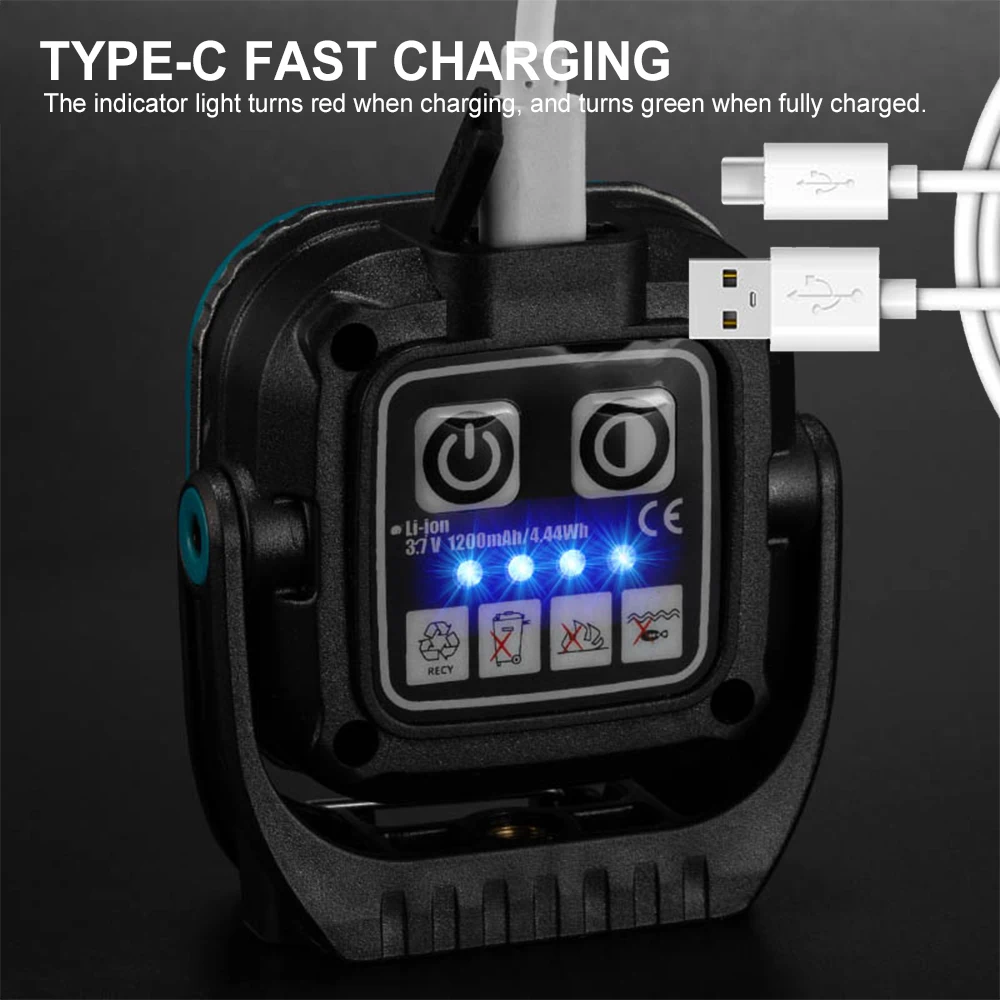 Asafee W8129-4 Mini Multifunctional Work Light Ultra 12 Light Modes Portable Lamp Waterproof Bracket Outdoor Camping Flashlight