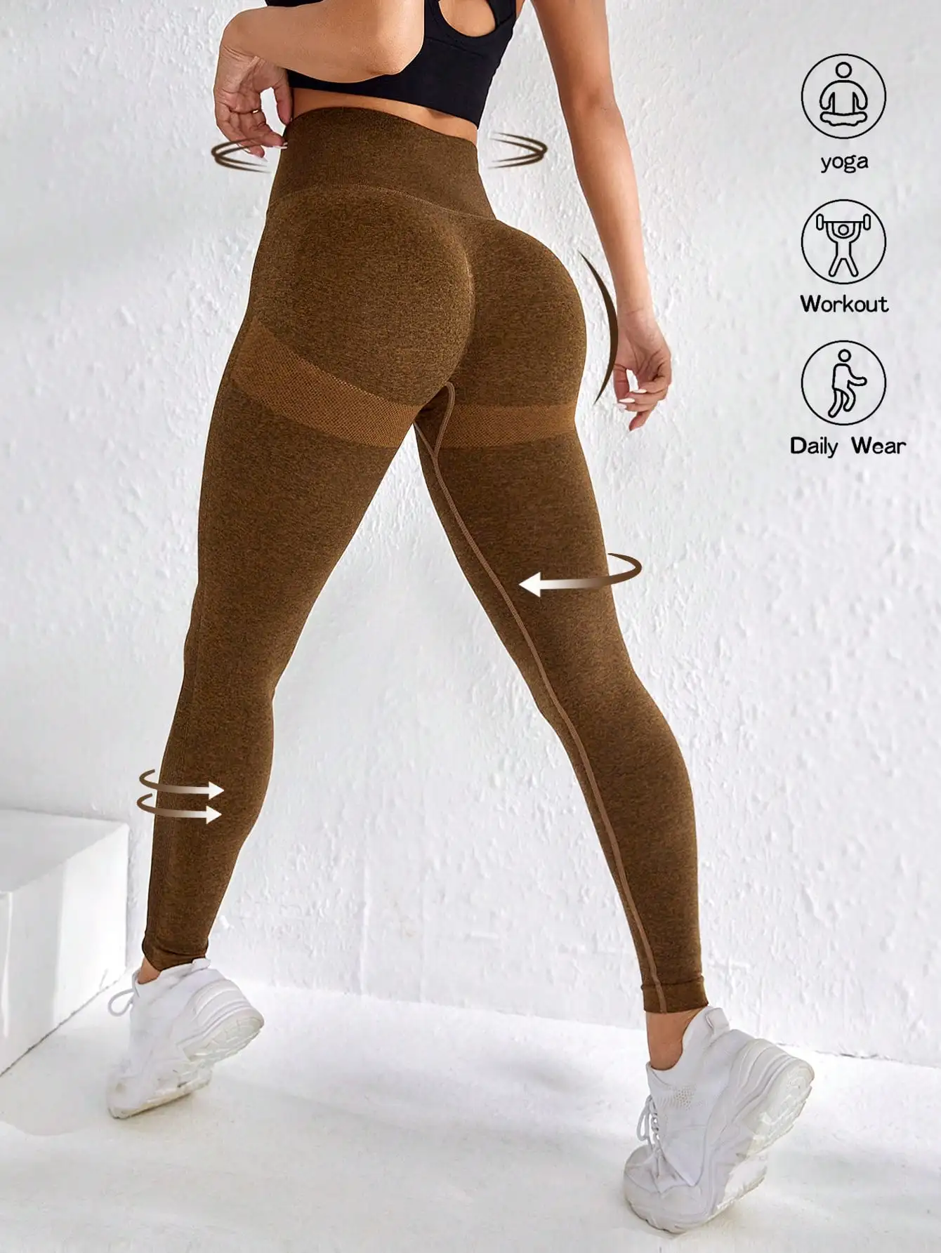 High Waist Seamless Leggings Women Scrunch Butt Lifting Workout Pants Tummy Control Yoga Gym Tights