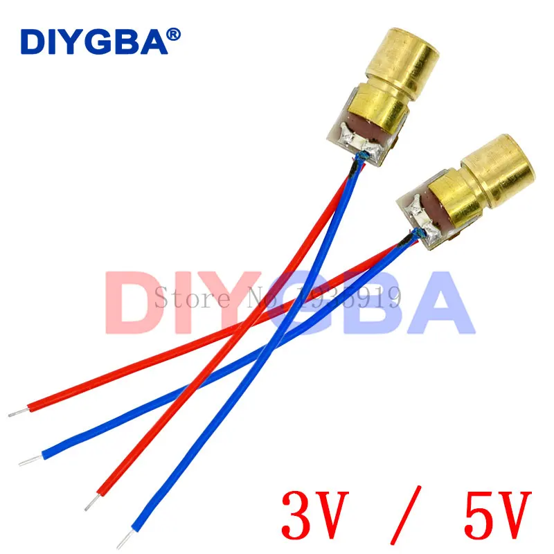 

100PCS Adjustable Mini Laser Pointer Diode RED Dot Laser Diod Circuit 3V/5V 5mW 650nm Module Pointer Sight Copper Head