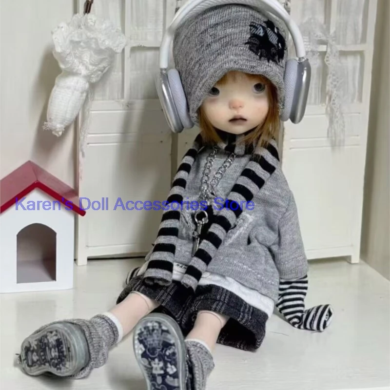 6pcs Fake two-piece T-shirt/shorts/hat/scarf/cross necklace/foot cover for landoudou/Blythe(Fit for ymy24,Ob22,24,26,zone)