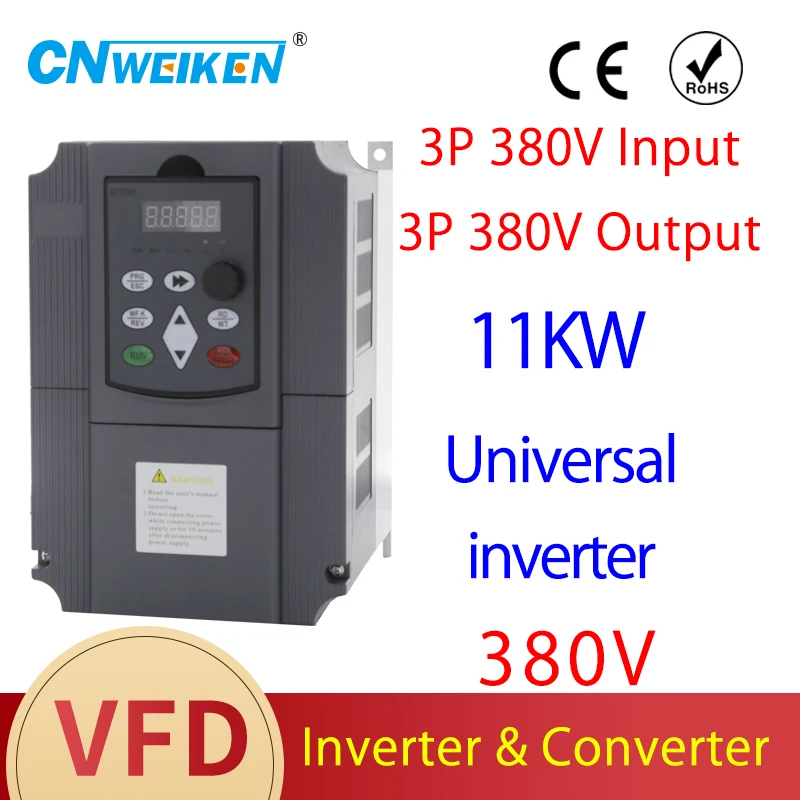 

3phase 380V input and 3phase 380v output 5.5kw/7.5kw/11kw/ Frequency Inverter CNWEIKWN Company