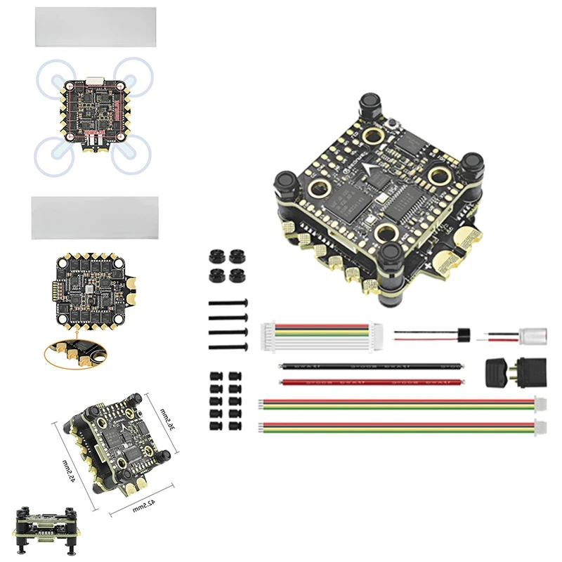 B-M H743 And E70 G2 Blheli 32 Stack 4-8S MPU6000 Flight Controller 70A 128K 4 In 1 ESC