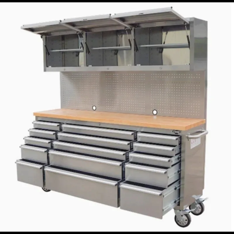 

72 Inch Heavy Duty Stainless Steel Chest/ Box/Tool Cabinet For Garden Garage Workshop Tools Storage