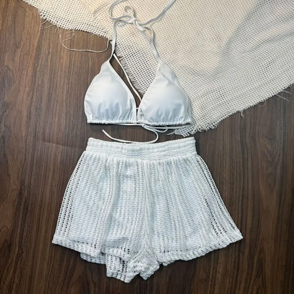 Loose Long Sleeve Swimsuit Pullover Hollow Out Crochet Knit Bathing Suit Beachwear Clothings Sun Protection