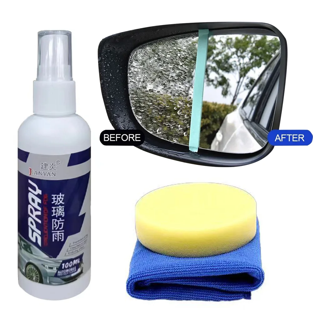 

Car Glass Water Repellent Spray Anti Rain Coating Hydrophobic Anti-rain Liquid Glaco Glass Polishing Clear Window Auto Detailing