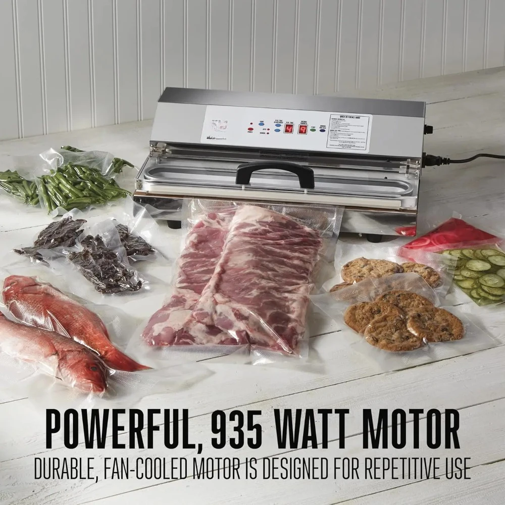 Vacuum Sealer Machine ,  Seals Bags up to 15" Wide, 935 Watts, Grade Pro 3000 Stainless Steel (65-0401-W)
