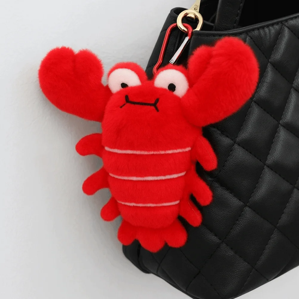 

Lobster Ocean Animal Coin Purse PP Cotton Fluffy Plush Doll Keychain Hanging Decoration Cartoon Animal Bag Pendant Home Decor