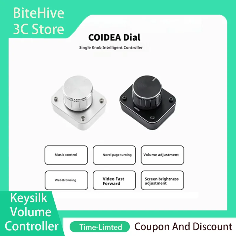 Keysilk BT0X1 3Mode Wireless Volume Controller Bluetooth2.4G Short-Cut Control Mini Portable ABS Multifunctional Knob Office
