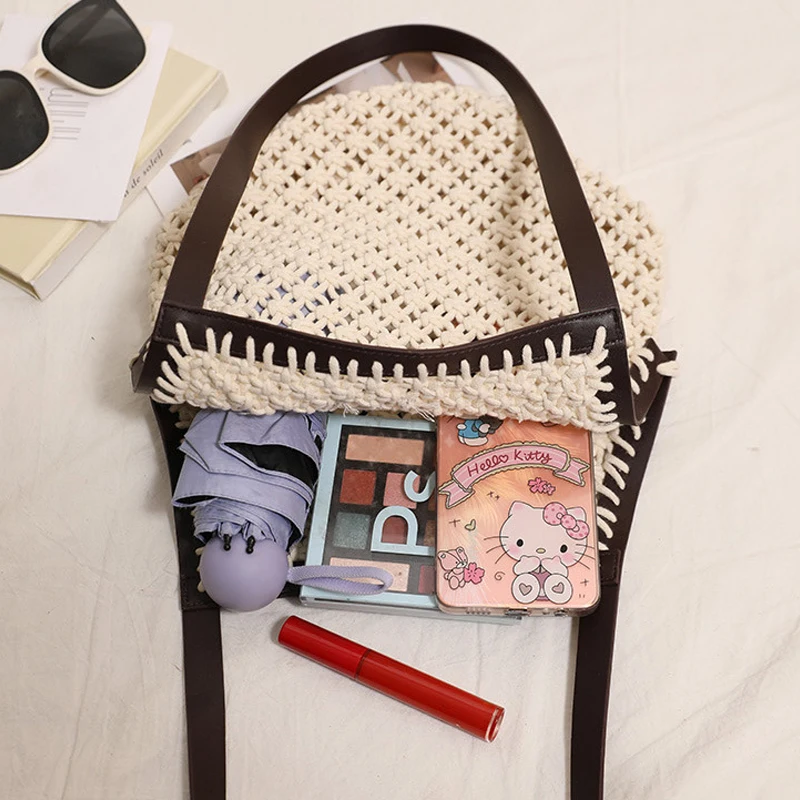 Summer Collection Slim Beach Bags For Women Luxury Designer Handbag And Purse 2026 New In Polyester Hand-Woven Underarm Shoulder