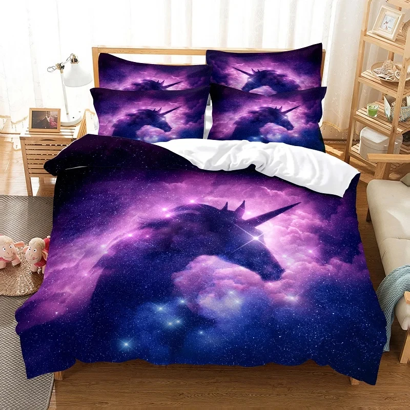 Cartoon Bedding Set Unicorn Duvet Cover Set Full Twin For Boys Girls Room Decor Cute Animals Quilt Cover Fashion Design