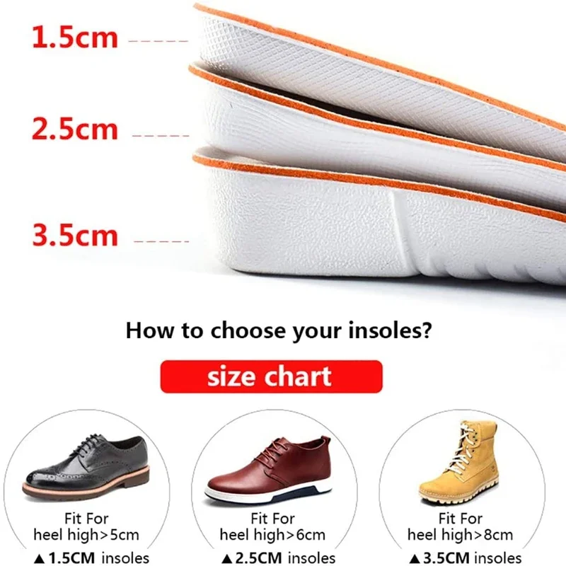 EVA Height Increase Insoles Soy Fiber Sweat-absorbent Deodorant Breathable Shoe Pad Insert Foot Care Pad for Men and Women 1Pair