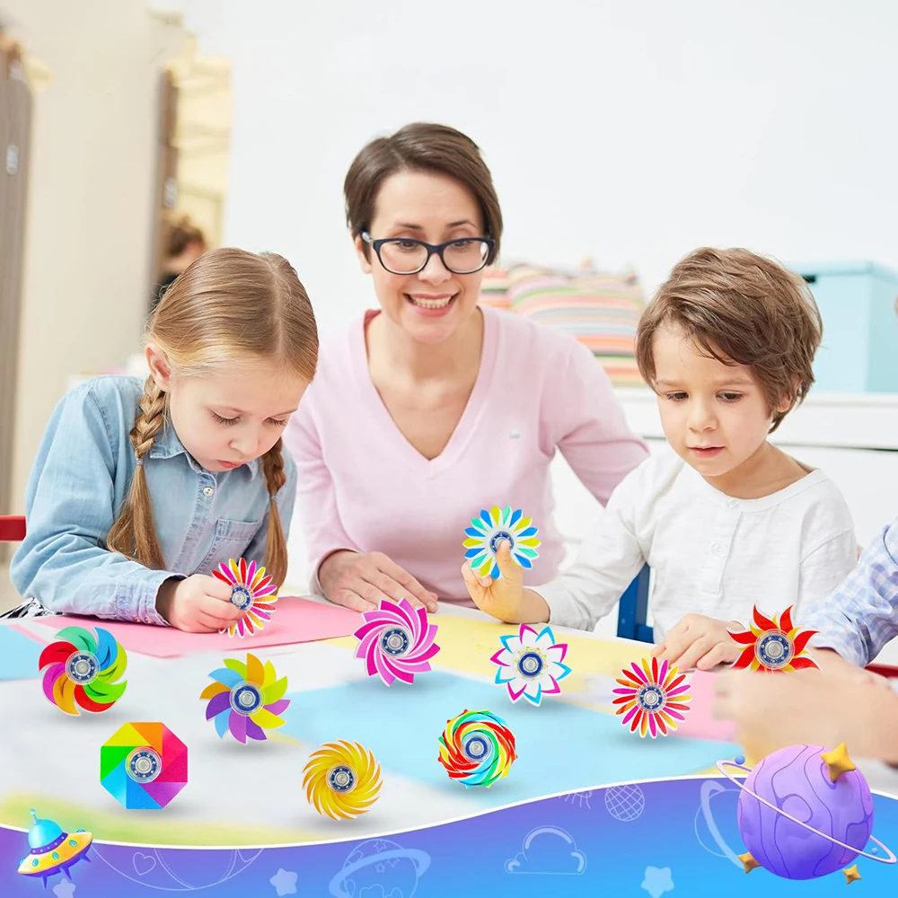24 SZT. Mini Spinnerów Antystresowych Sensorycznych Zabawki na Stres dla Dzieci z ADHD Upominki na Przyjęcia Urodzinowe Nagrody do Klasy