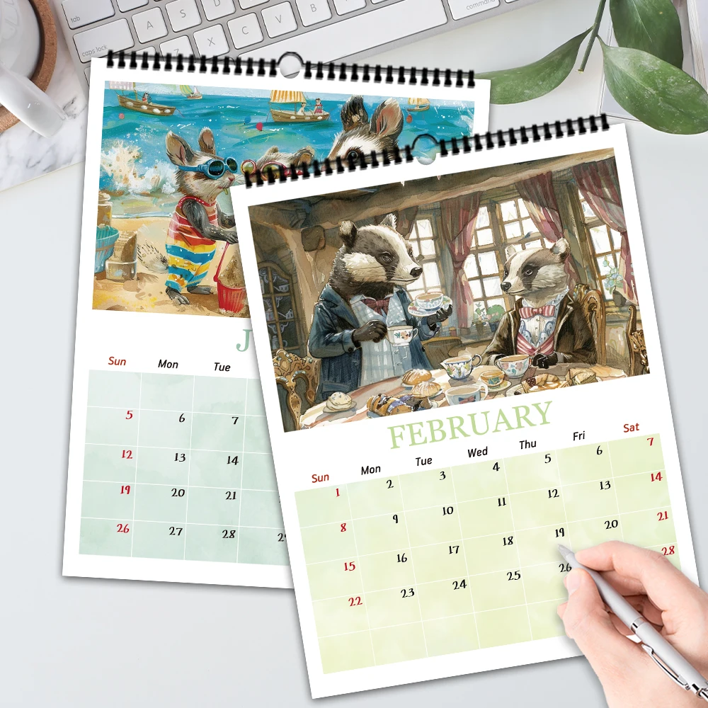 1 Stück Peter Rabbit Kalender 2026, Märchen-Wandkalender, 12 einzigartige Designs, perfektes Geschenk für Geburtstage, Weihnachten, Neujahr