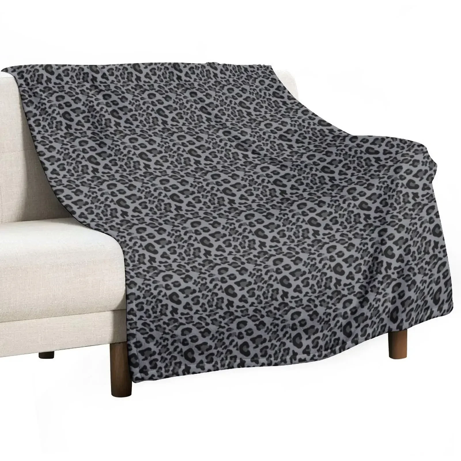 

Grey and Black Leopard Print Throw Blanket Flannel manga Furrys Blankets