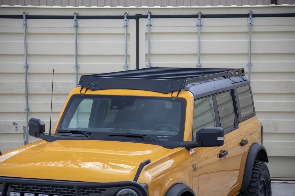 Black Aluminum Alloy Powder Coating Roof Rack Kit & Ladder for Bronco 2021-2024 2-4 Door with 100kg Load Capacity