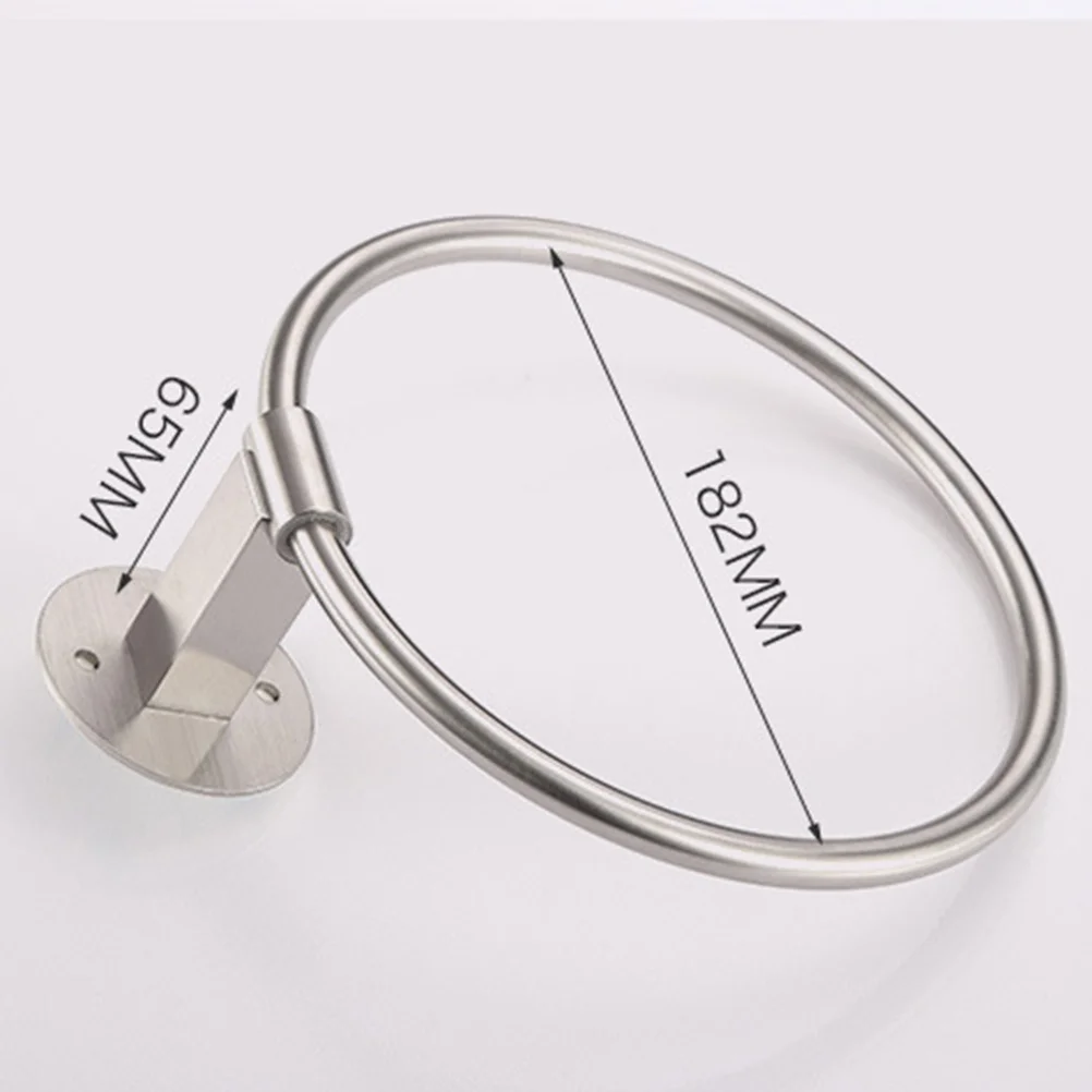 

Stainless Steel Towel Holder No Drilling Required Wall Mounted Bath Towel Ring for Bathroom Kitchen Hotel Decoration