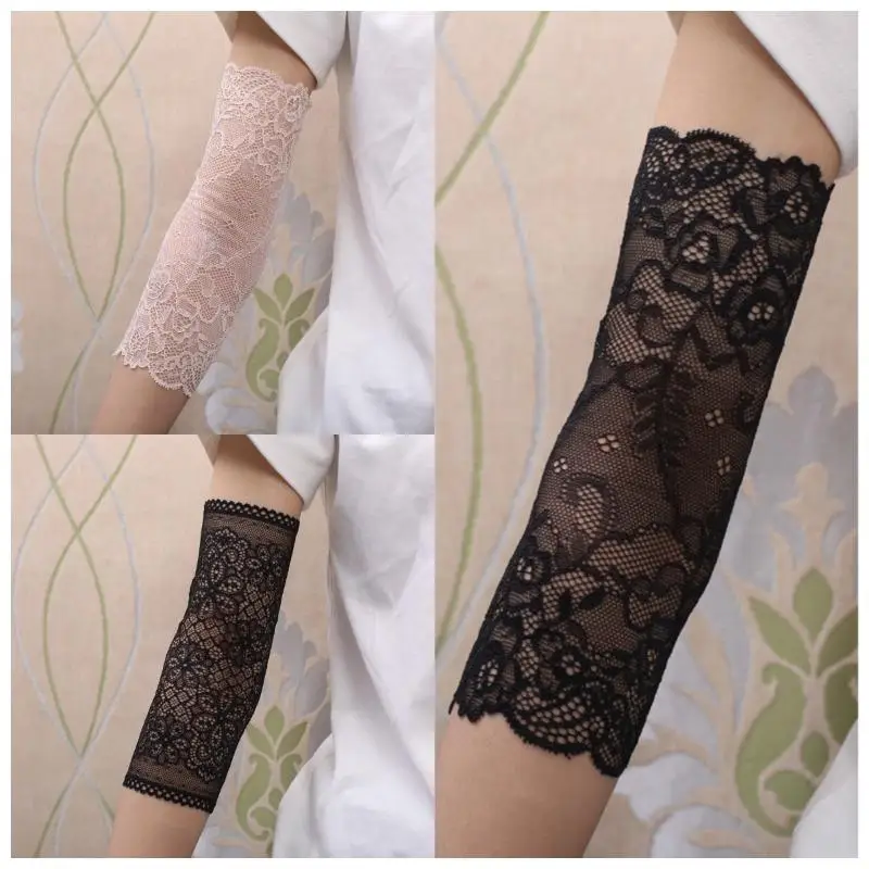 Sunscreen Lace Arm Sleeve Soft Touch Floral Stretchy for Evening Walk Daily Leisure Tattoo Scar Cover