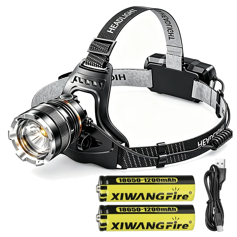 XHP90.2 Super Leistungsstarke Stirnlampe Wiederaufladbare Kopf Taschenlampe High Power Kopf Lampe 1000 Meter Scheinwerfer 2*18650 Angeln Laterne
