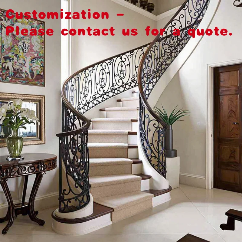 custom.Classic Scroll  Design Wrought Iron Railing Staircase Railing /Wrought Iron Railing Steel Handrail Indoor