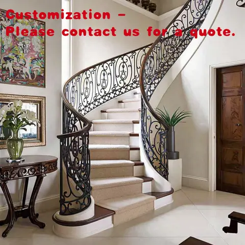 custom.Classic Scroll  Design Wrought Iron Railing Staircase Railing /Wrought Iron Railing Steel Handrail Indoor