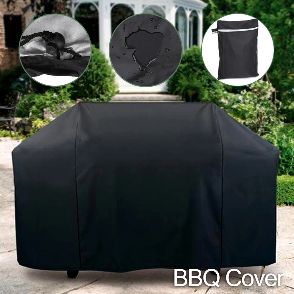 

Black Waterproof BBQ Cover Outdoor Anti Dust Oxford Fabric Durable Outdoor Garden Protective Charcoal Oven Cover BBQ Accessories