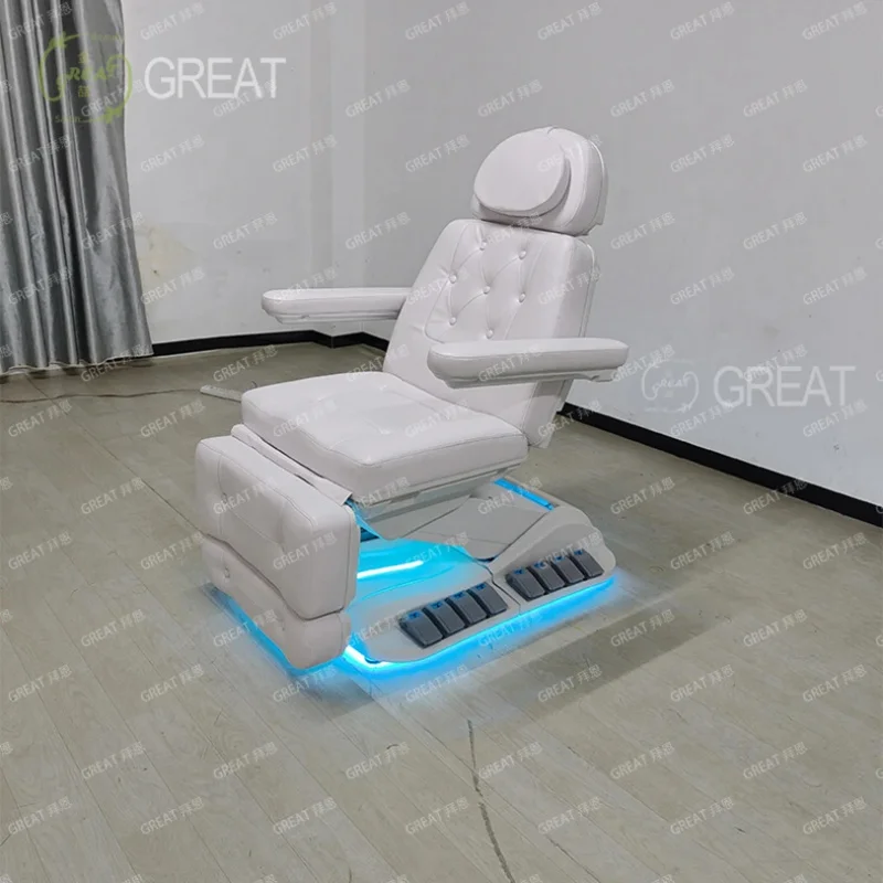 Superior Quality 4 Motor Adjustable Heating Spa Salon Eyelash Lash Bed Beauty Chair Treatment Massage Table