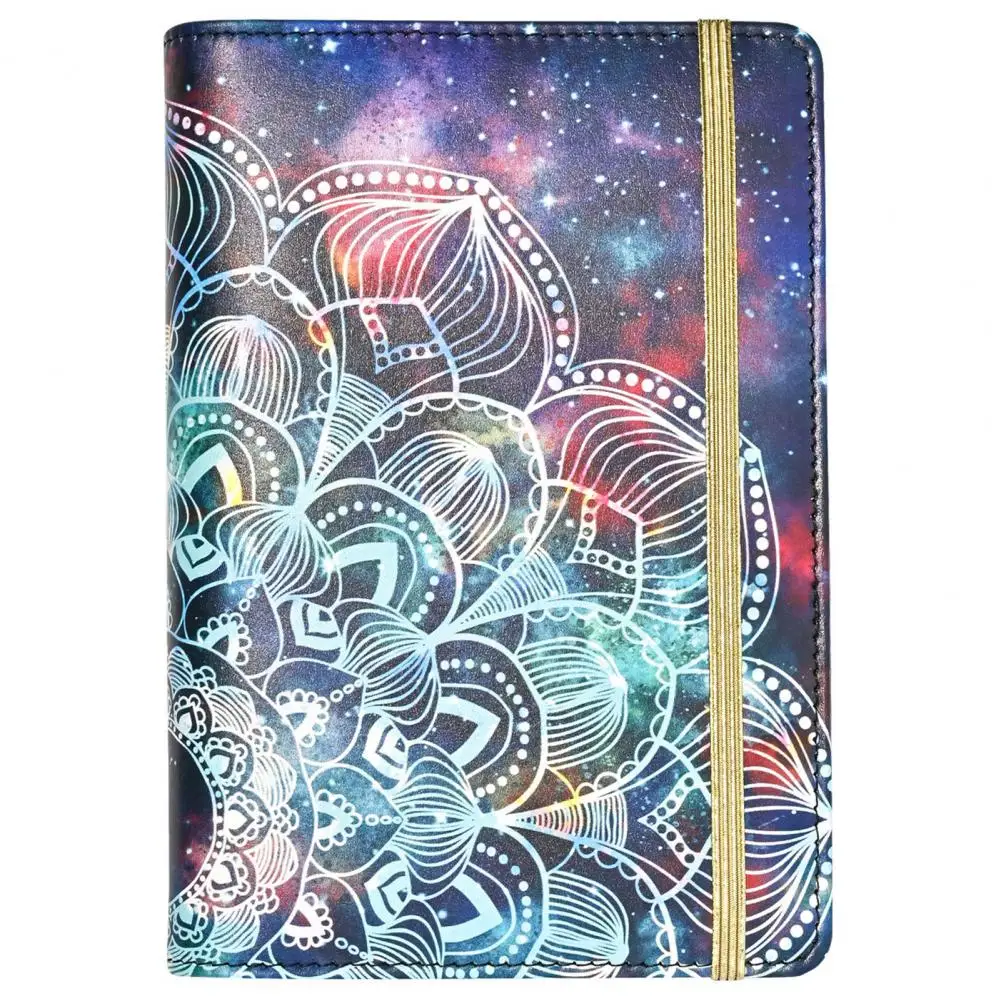 Exquisitely Printed Notebook Flower Printed A6 Binder Stylish Multi-purpose Notebook with Zipper for Cash for Organization