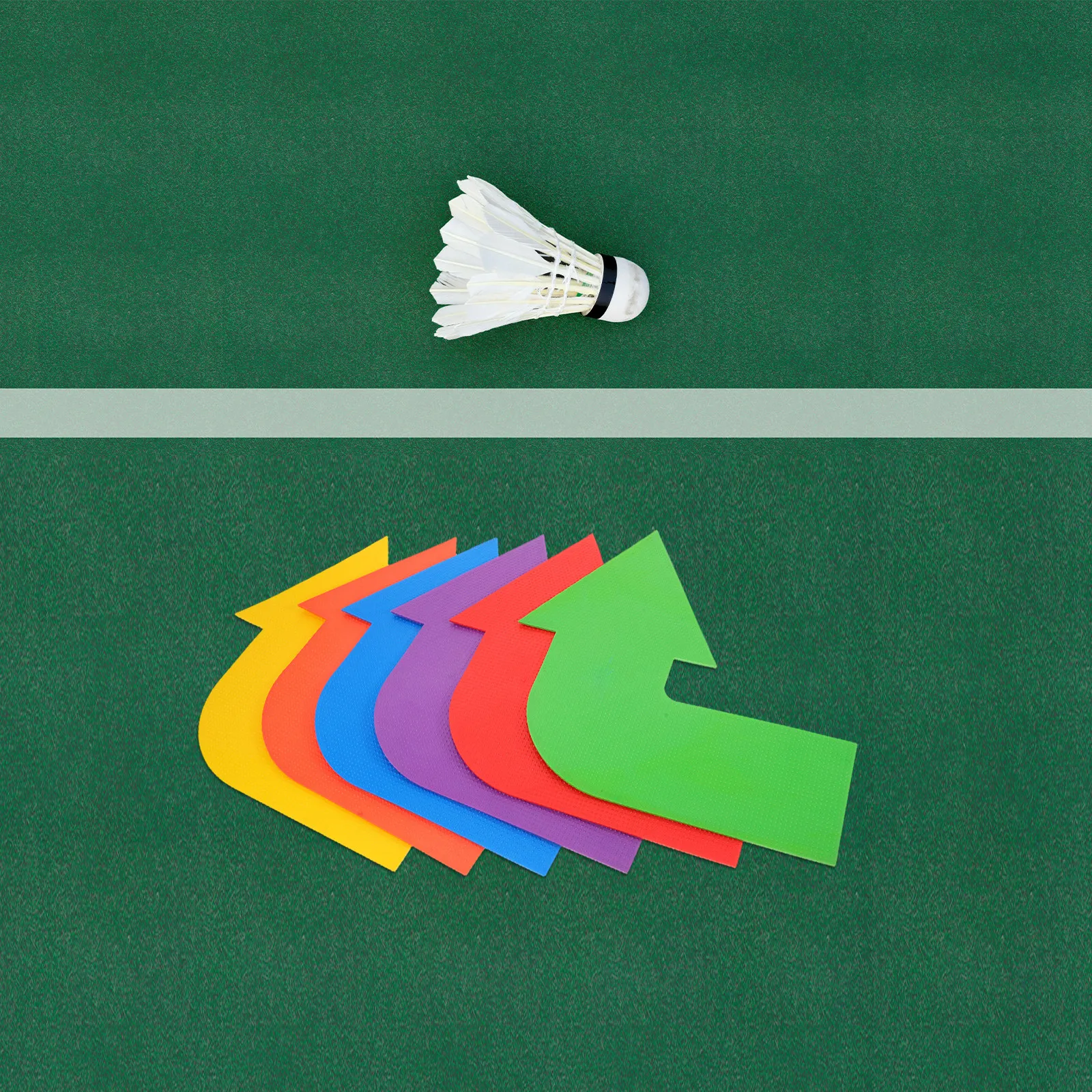 6Pcs Sports Training Markers Floor Discs Court Line Boundary Arrows for Pickleball Tennis Volleyball Badminton